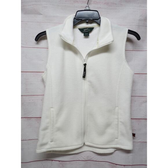 Woolrich Women's Size Small White Fleece Vest Zip Up - Picture 1 of 5